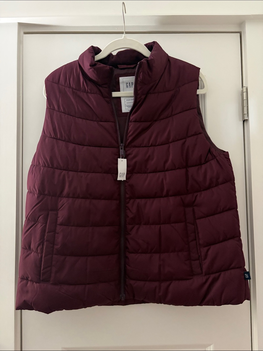 💙 GAP Quilted Puffer Vest - Burgundy